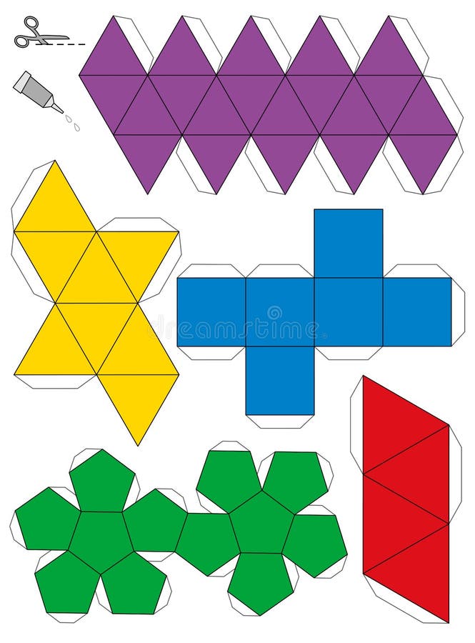 Platonic Solids Paper Model Template