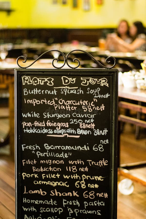 Plats Du Jour Special Menu of the Day Stock Photo - Image of diner