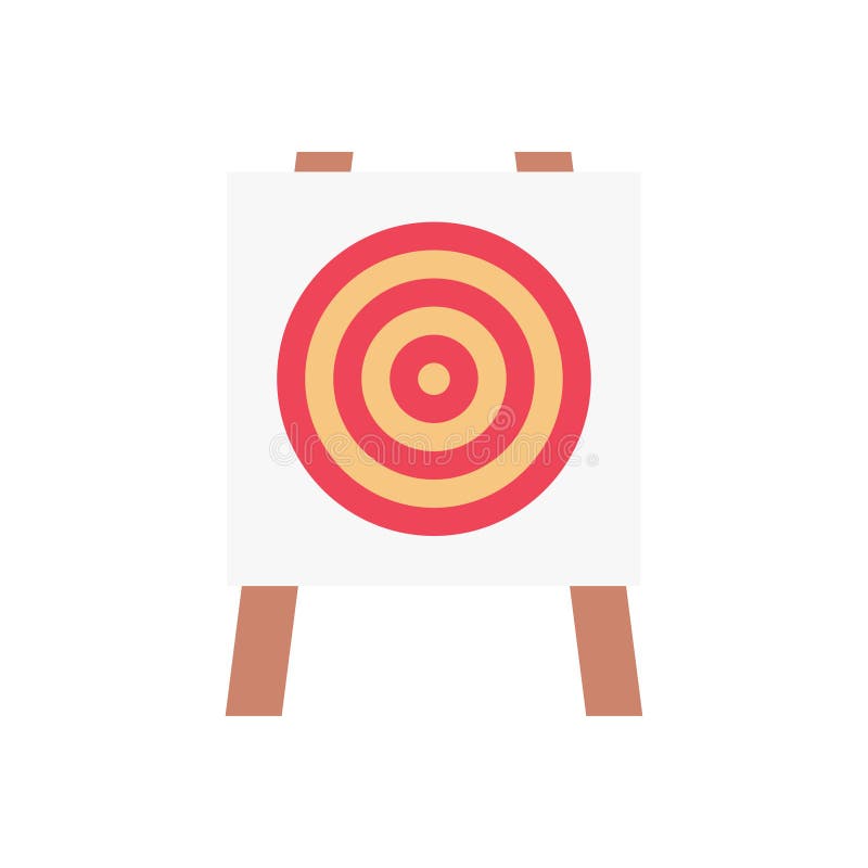 Platt färgikon för Dartboard-vektor vektor illustrationer