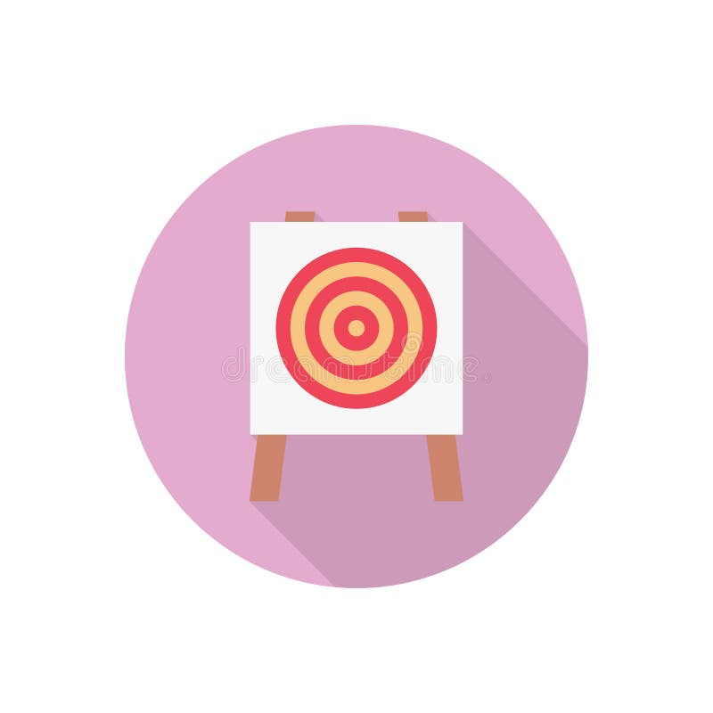 Platt färgikon för Dartboard-vektor royaltyfri illustrationer