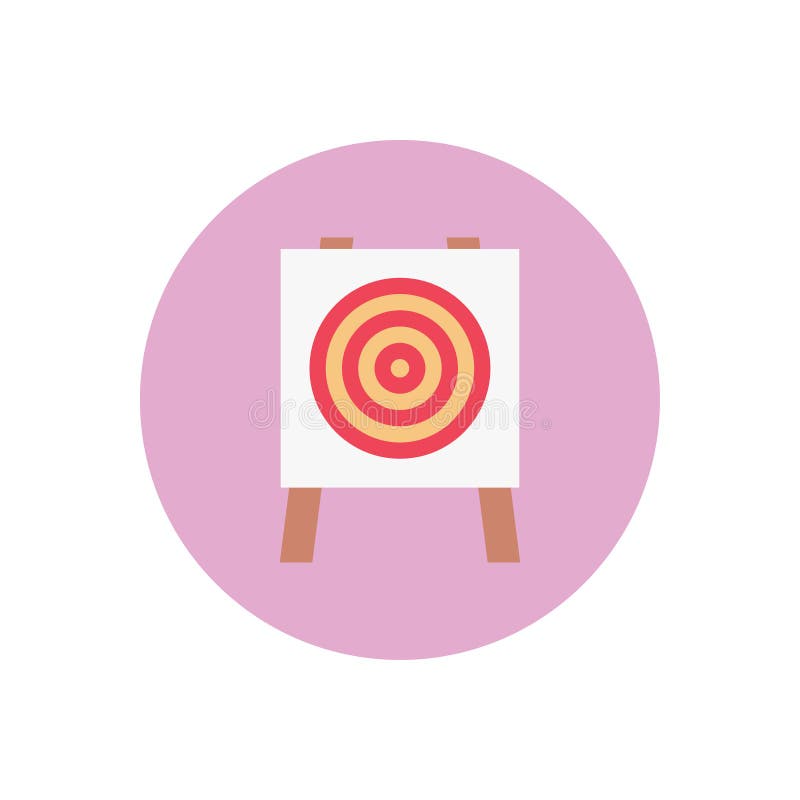 Platt färgikon för Dartboard-vektor royaltyfri illustrationer