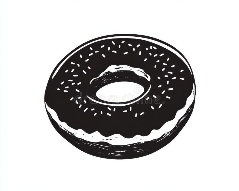 Platt svart blodgivning med färgfulla sprinkler på översta sidan isolerade på vit bakgrundsgenerativ ai stock illustrationer