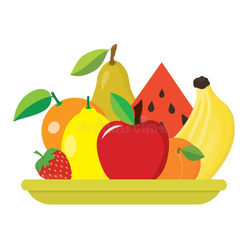 Platte mit Früchten lizenzfreie abbildung Platte mit Früchten lizenzfreie abbildung