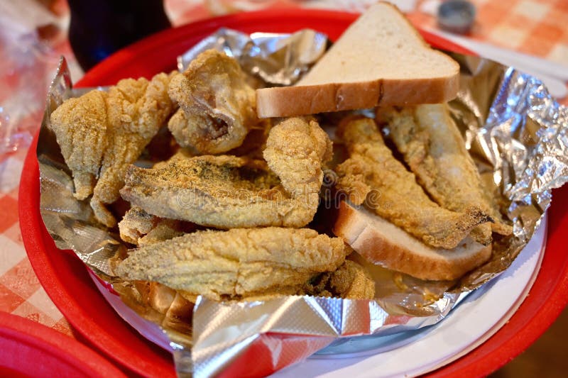Fried Fish on White Bread stock photo. Image of bread 170337842