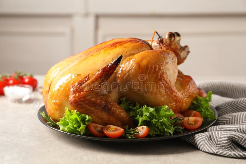 Platter of Cooked Turkey with Garnish Stock Photo Image of bird