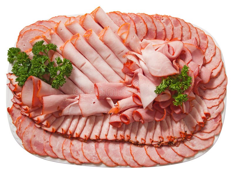 Platter of Deli Meats Isolated on White Stock Photo Image of cuts
