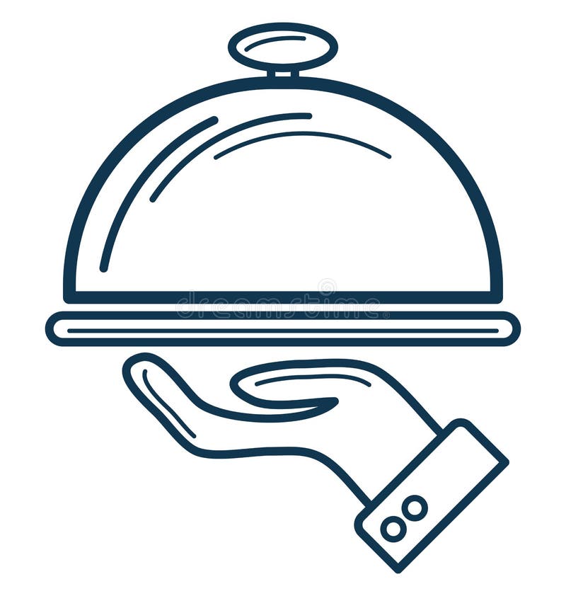 Platter Line Vector Isolated Icon customized and editable royalty free illustration
