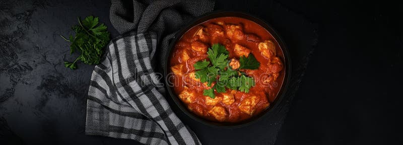 Plattkyckling tikka masala royaltyfri illustrationer