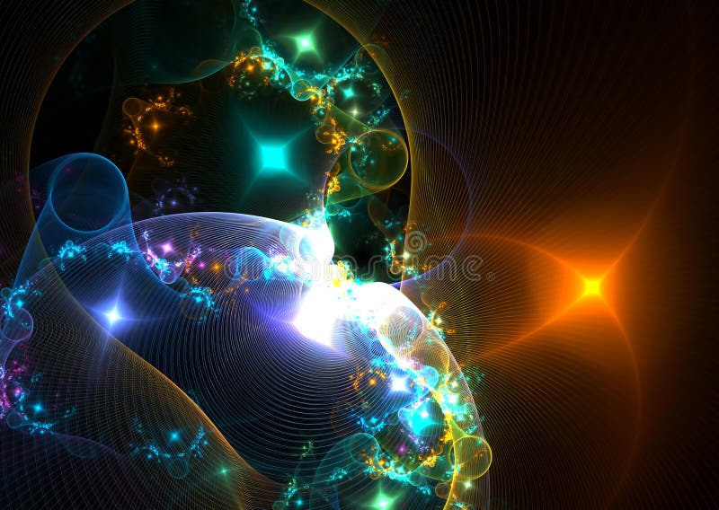 Space and Universe : amazing 3D rendered fractal. Space and Universe : amazing 3D rendered fractal.