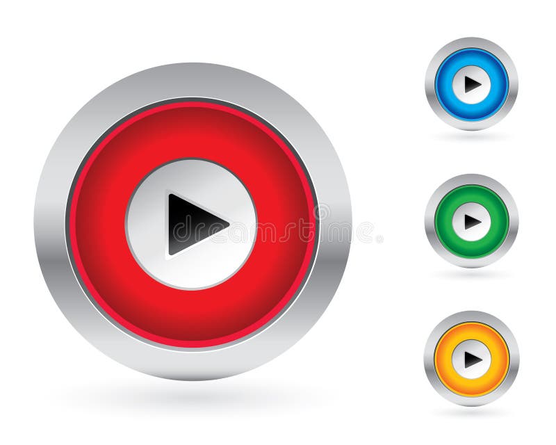 Play button set vector illustration