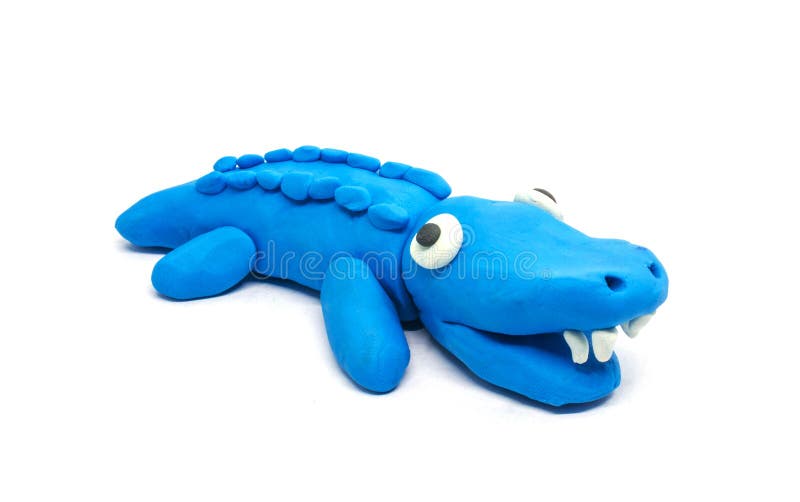 Play Doh Crocodile on White Background Stock Photo Image of