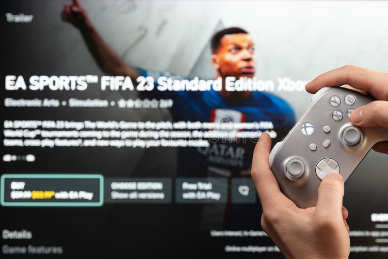 Play FIFA 23 console game editorial photography. Image of