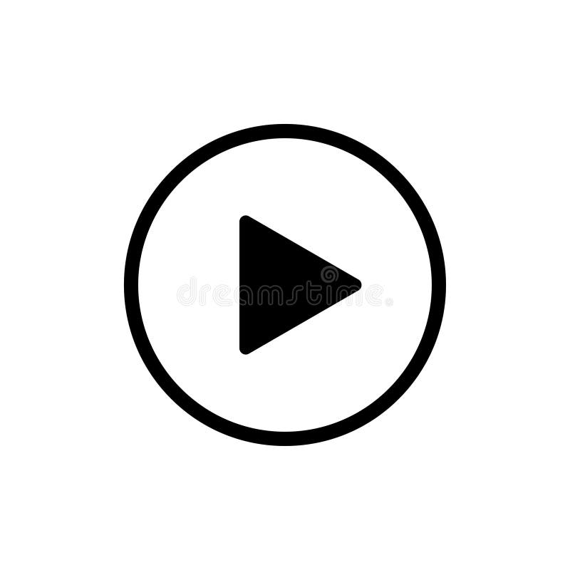 Play Icon Isolated Button or Video Player Sign. Web Media Symbol ...