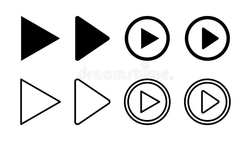 Play Icon. Play button vector icon stock illustration
