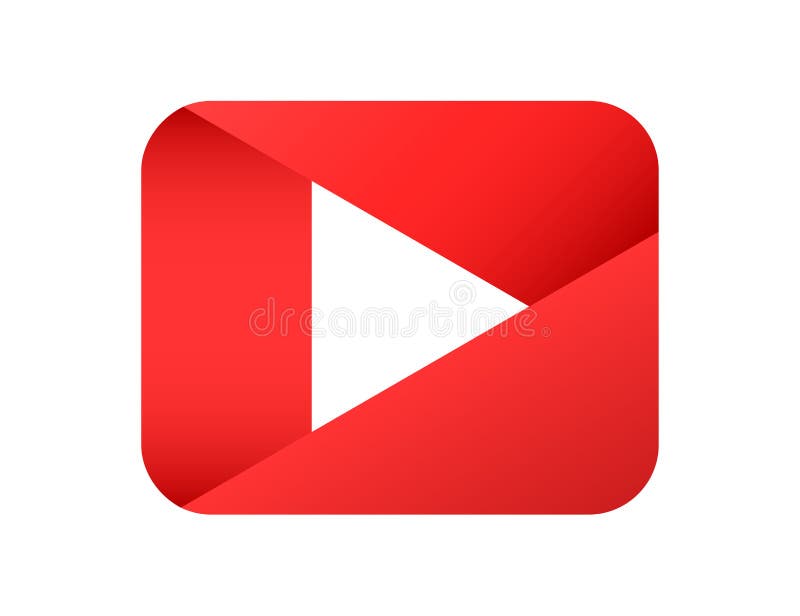 Play media button in red. Video player icon with gradient and shadow. Pause multimedia isolated player. Vector EPS 10 stock illustration