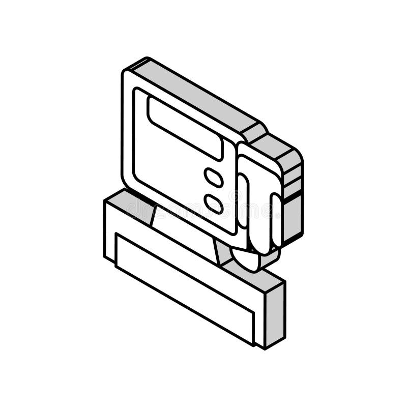 Redare registru de numerar pentru jucării model de imagine izometric pentru copii stock illustration