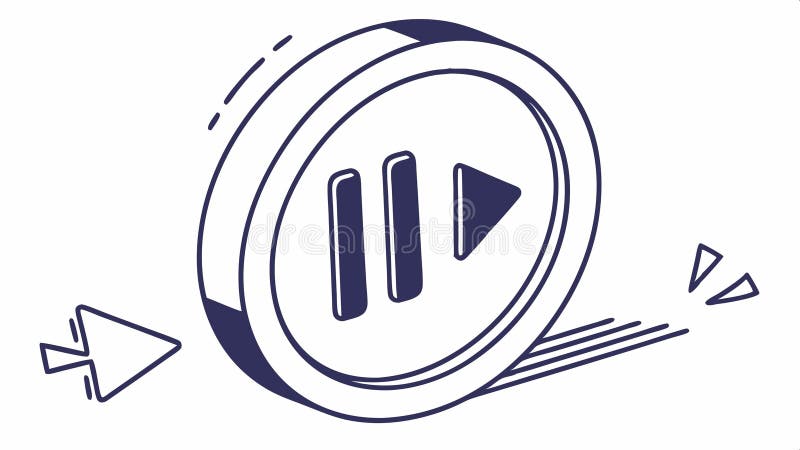 Play and pause button, media control, audio, and video player vector design Generative AI royalty free illustration