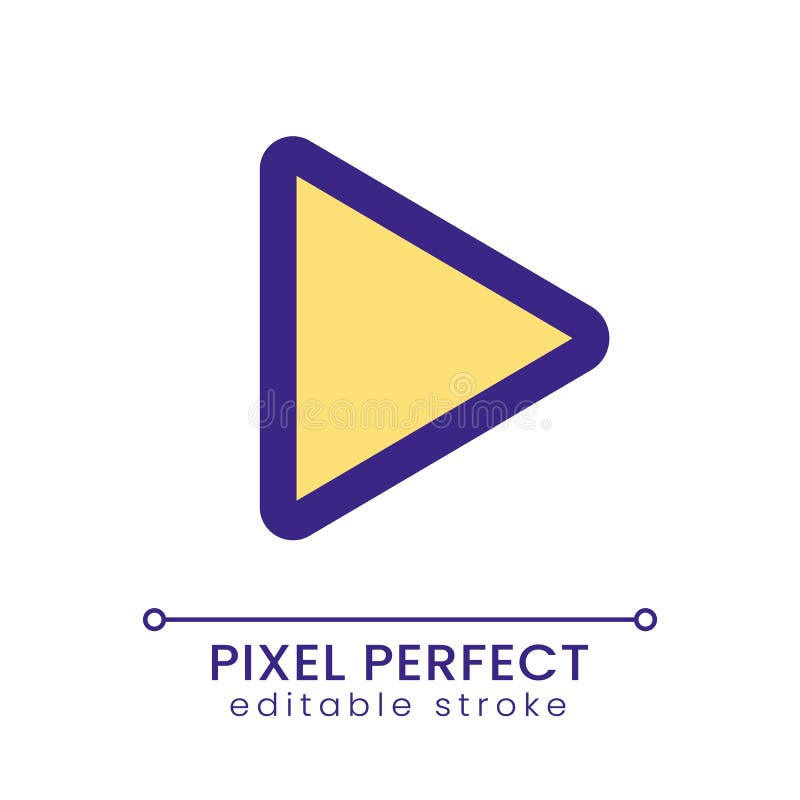 Play pixel perfect RGB color ui icon royalty free illustration