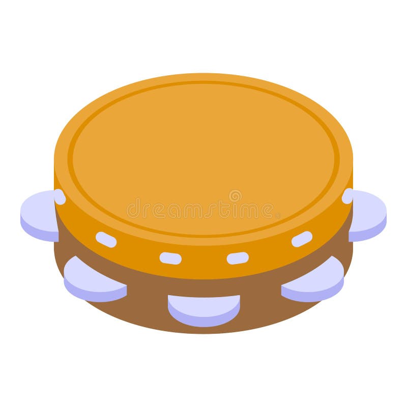 Tambourine Icon, Outline Style Stock Vector Illustration of band