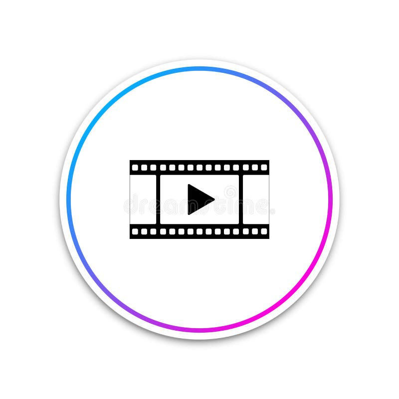 Play Video icon isolated on white background. Circle white button stock illustration