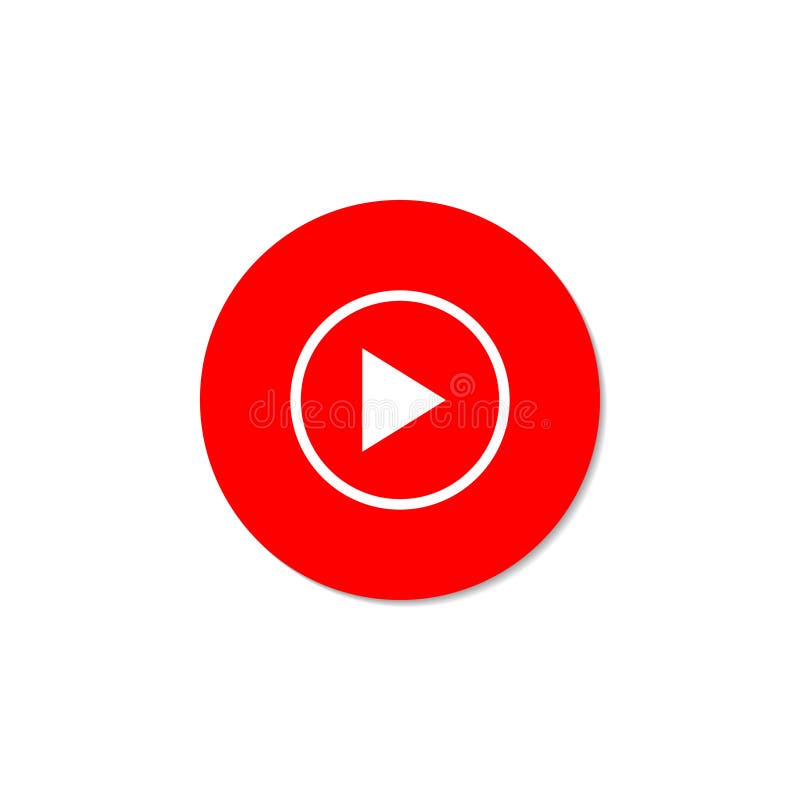 Play Video. Red button on a white background vector illustration