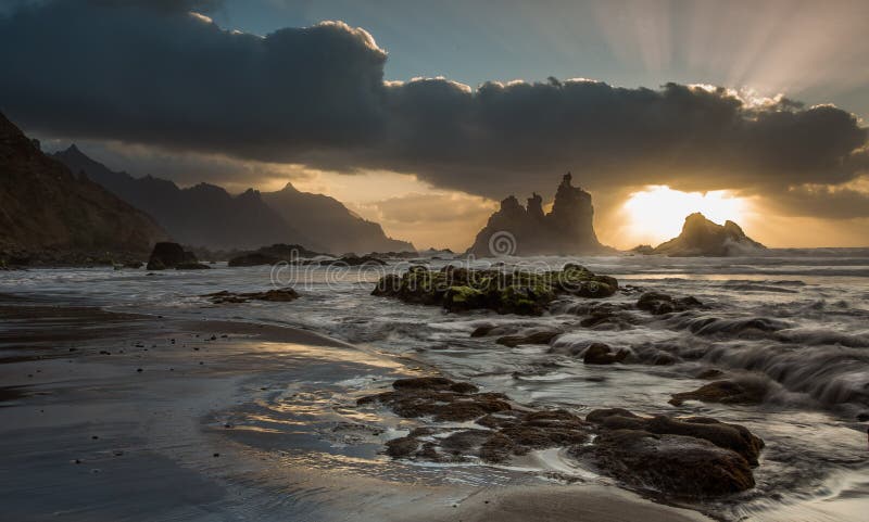 Playa De Benijo,Anaga,Canary Islands. Coast, Foreshore. Stock Photo ...