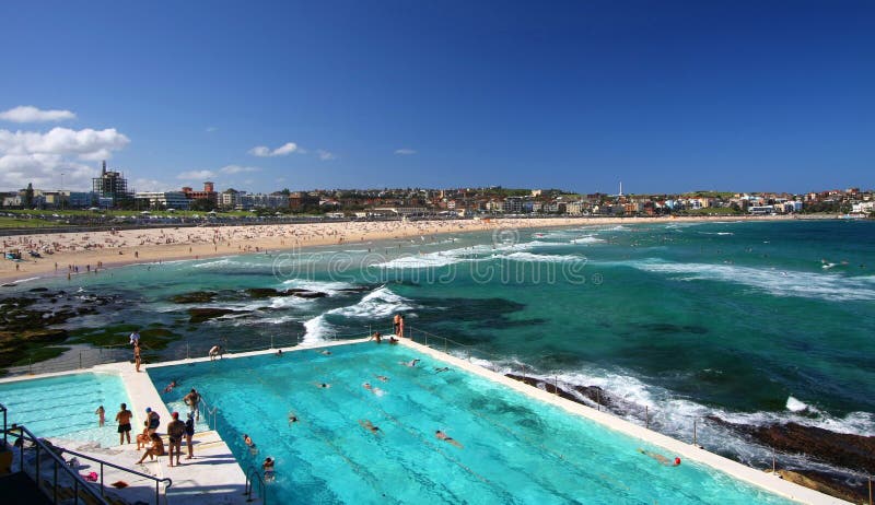 Playa de Bondi en Sydney, Australia foto de archivo Playa de Bondi en Sydney, Australia foto de archivo