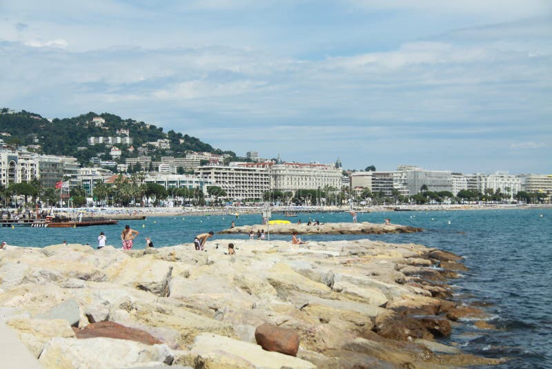 Rocky beach in Cannes, France. Rocky beach in Cannes, France