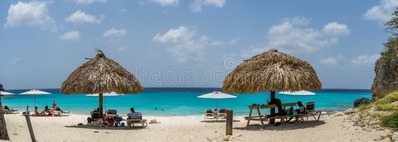 Playa de Knip - opiniones de Curaçao foto de archivo Playa de Knip - opiniones de Curaçao foto de archivo