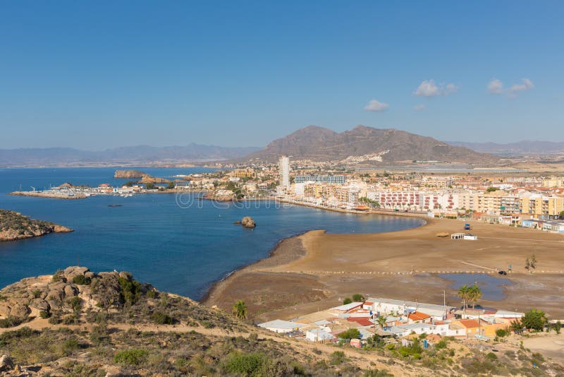 Playa De Isla Beach Mazarron Murcia Spain a Coast Town by Mediterranean Sea Stock Photo - Image of shore, port: 128878096