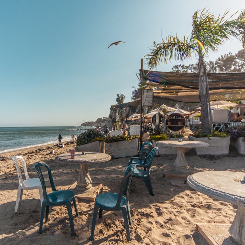 Paradise Beach in Malibu, such a cozy place. Perfect shot with the seagull flying just above. Paradise Beach in Malibu, such a cozy place. Perfect shot with the seagull flying just above.