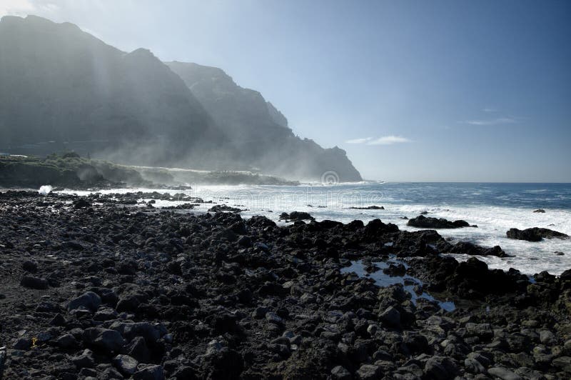 Playa de Rocky Costadel Buenavista, Tenerife, canario, España imagen de archivo Playa de Rocky Costadel Buenavista, Tenerife, canario, España imagen de archivo