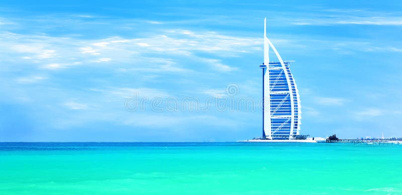 DUBAI, UAE - November 21: Burj Al Arab - famous luxury hotel on the beach, November 21, 2009 area Jumeira, Dubai, United Arab Emirates. DUBAI, UAE - November 21: Burj Al Arab - famous luxury hotel on the beach, November 21, 2009 area Jumeira, Dubai, United Arab Emirates