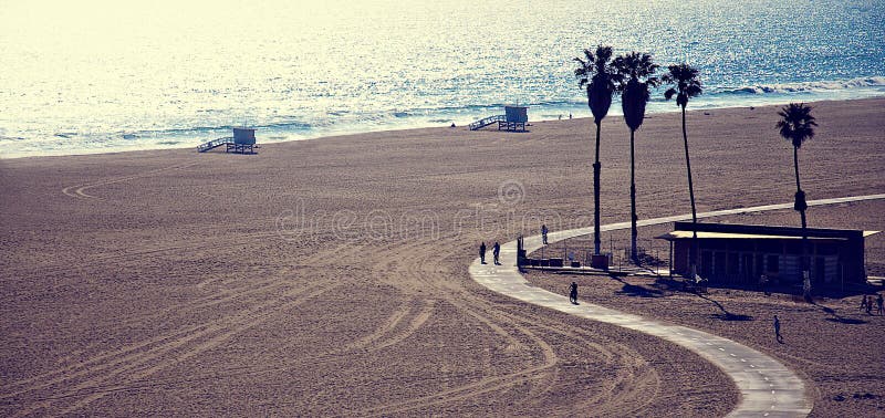 View of Santa Monica Beach, Ca at Sunset. View of Santa Monica Beach, Ca at Sunset