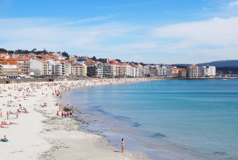 Playa de Sanxenxo - España del norte fotografía de archivo Playa de Sanxenxo - España del norte fotografía de archivo