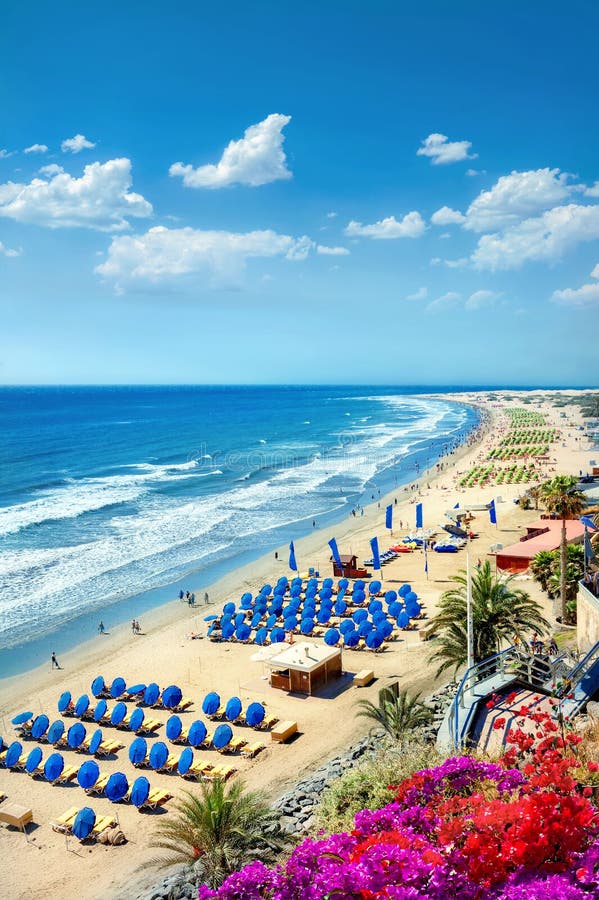 Playa De Maspalomas Beach In Maspalomas Gran Canaria Spain Editorial Stock Photo Image Of Atlantic Locations 35950573