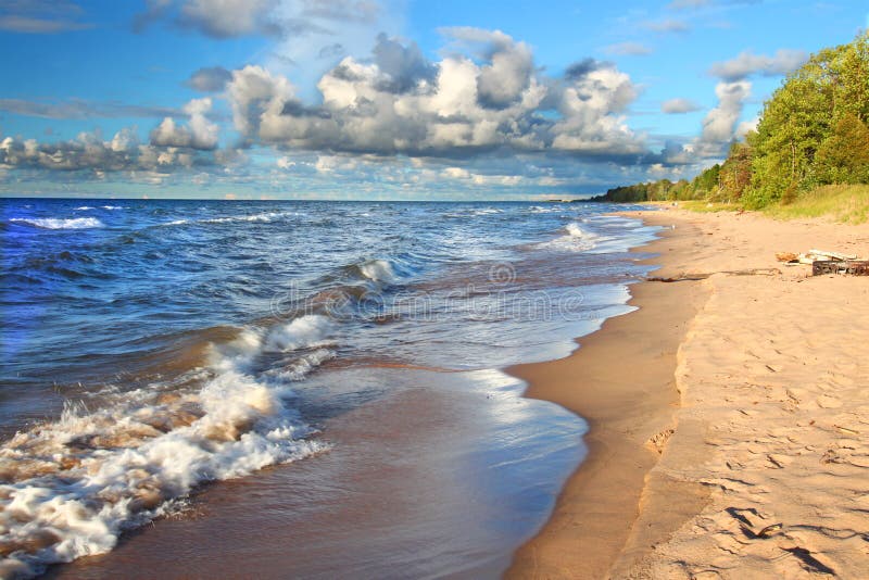 Playa del superior de lago michigan foto de archivo Playa del superior de lago michigan foto de archivo