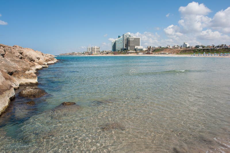 Playa en Herzliya Israel foto de archivo Playa en Herzliya Israel foto de archivo