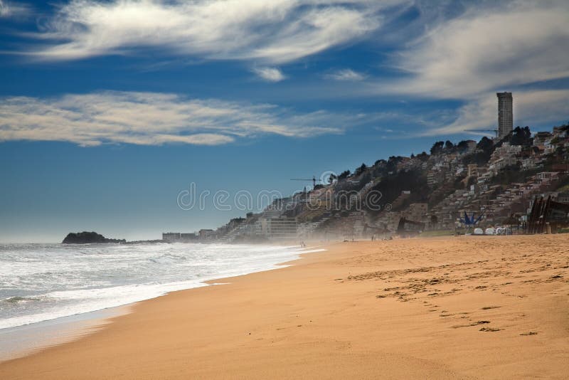 Playa En Vina Del Mar, Chile Imagen de archivo - Imagen de recurso ...