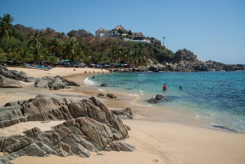 Playa Manzanillo, Oaxaca, Mexiko Redaktionelles Stockfoto Bild von