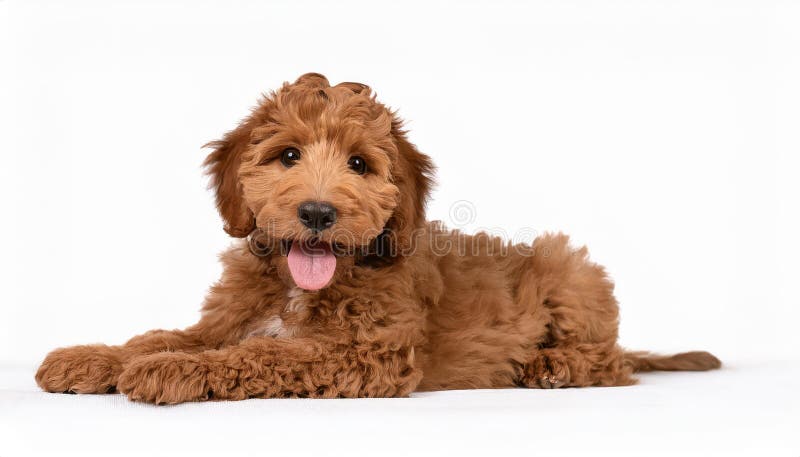 Cachorro Cobberdog Rojo Juguetón Durmiendo Plácidamente en el Salón, Mostrando Texturas Suaves y Tonos Cálidos, Perfecto para Aman ilustración del vector