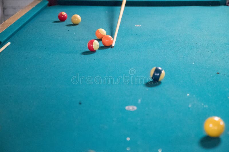The Player Aims To Strike the Billiard Ball Stock Image Image of