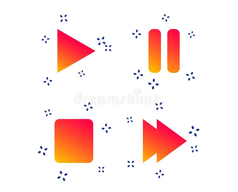 Player navigation icons. Play, stop and pause. Vector vector illustration