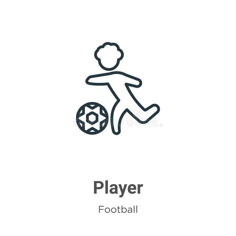 Player Outline Vector Icon. Thin Line Black Player Icon, Flat Vector
