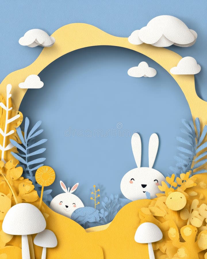 Papercut Rabbits Stock Illustrations – 167 Papercut Rabbits Stock