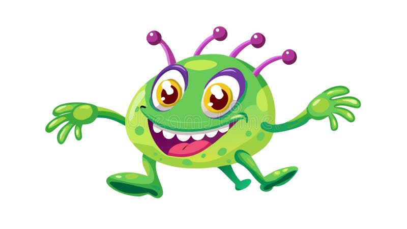 Playful Green Monster Cheerful Character Icon, vector design Generative AI vector illustration