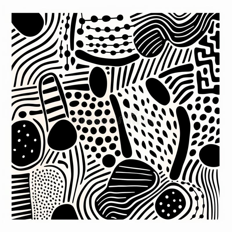 Model abstract alb-negru jucăuș și ușor royalty free illustration