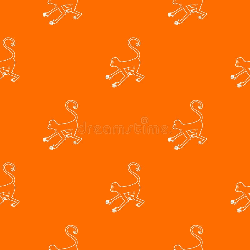 Playful monkey pattern vector orange royalty free illustration Playful monkey pattern vector orange royalty free illustration