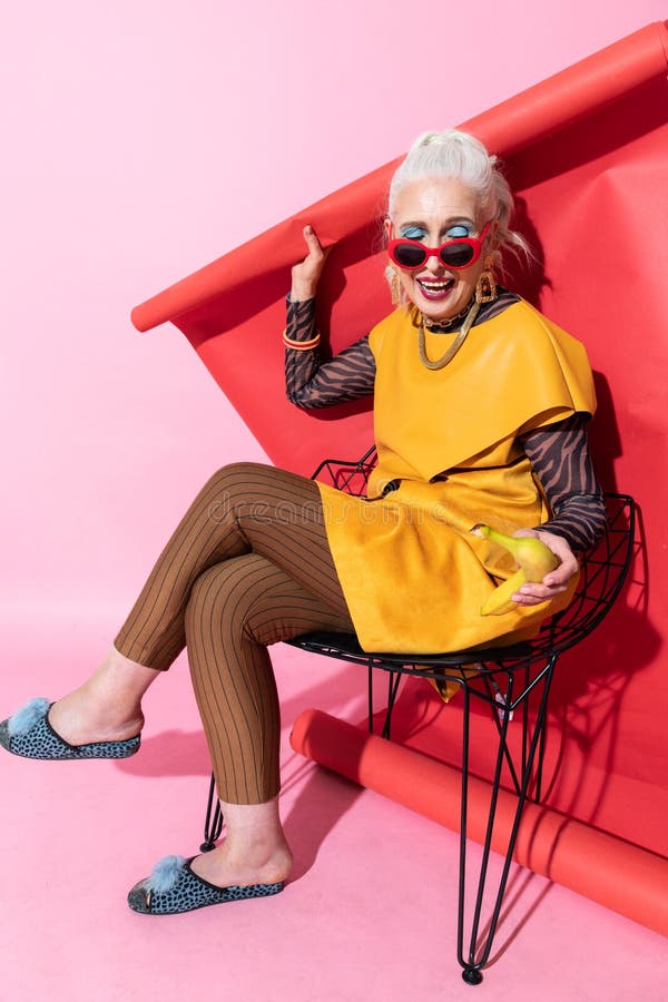 Cheerful blonde model feeling happiness during shooting royalty free stock images Cheerful blonde model feeling happiness during shooting royalty free stock images