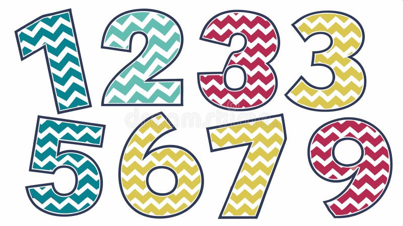 Playful patterned numbers, colorful typography, fun digits vector design Generative AI stock illustration